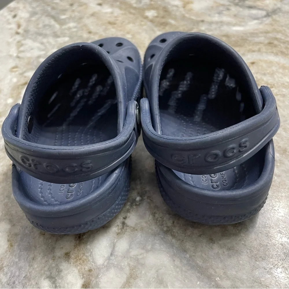 Crocs Baya Comfort Clogs Slip On Sandals Shoes Navy Blue Toddlers C7